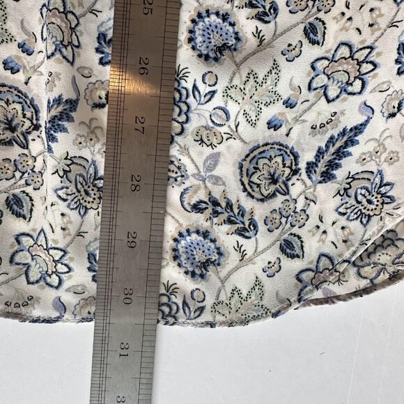 Rose + Olive Shirt Womens 3XL White Blue Floral Boho Blouse Lightweight Tunic - Picture 9 of 9